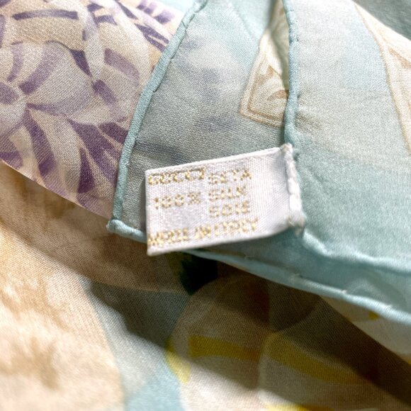 Vintage Gucci Floral Silk Chiffon Oversized Shawl Scarf - Picture 12 of 15